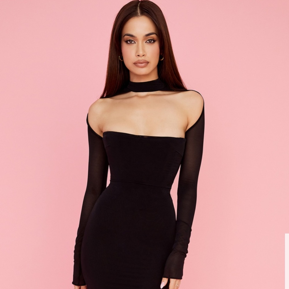 House of CB Mila Rose 🌹 Black Corset midi dress